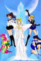 Eclipse (Tashita), Asteroid (Priire), Sekkot (Myou), Kessel (Koumi) and Princess Eternity (Sailor Ithor/Mitsuko) - edited by Priire  (138605 bytes)